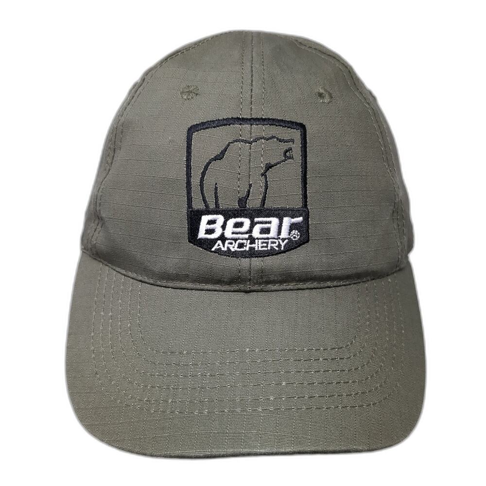 Bear Archery Strapback Baseball Cap Green One Size Adjustable Embroidered